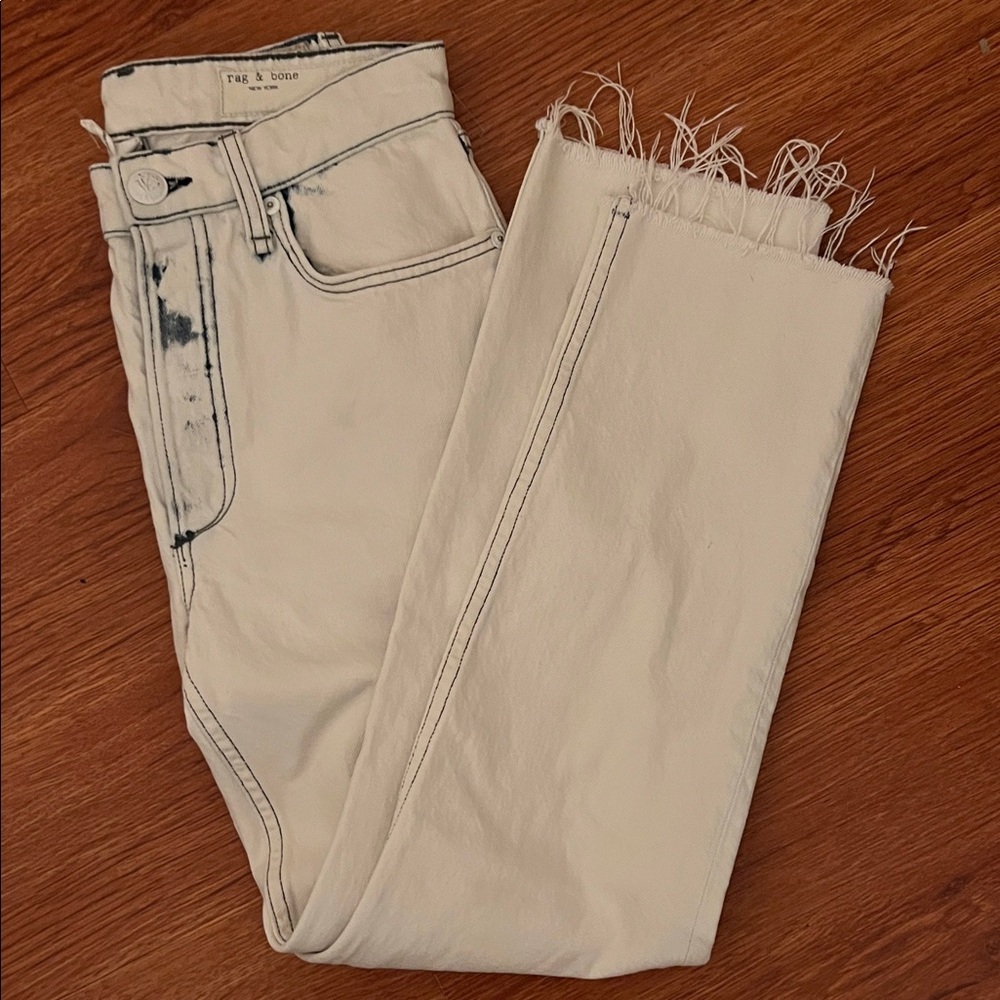 rag & bone Cream Nina Cigarette Jeans